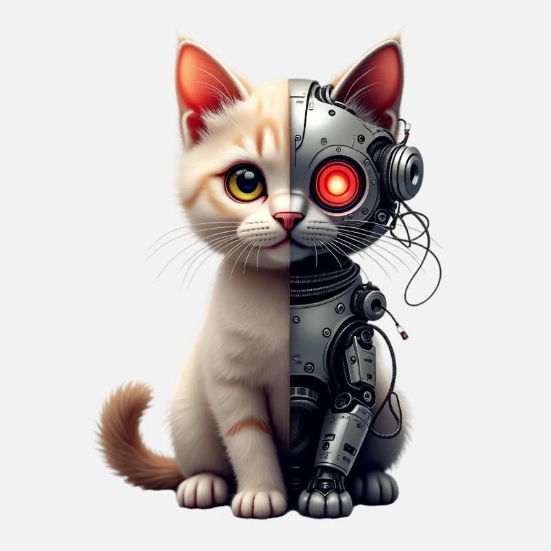 Funny Robot Cat Tech Cats Cyborg Animal Cat