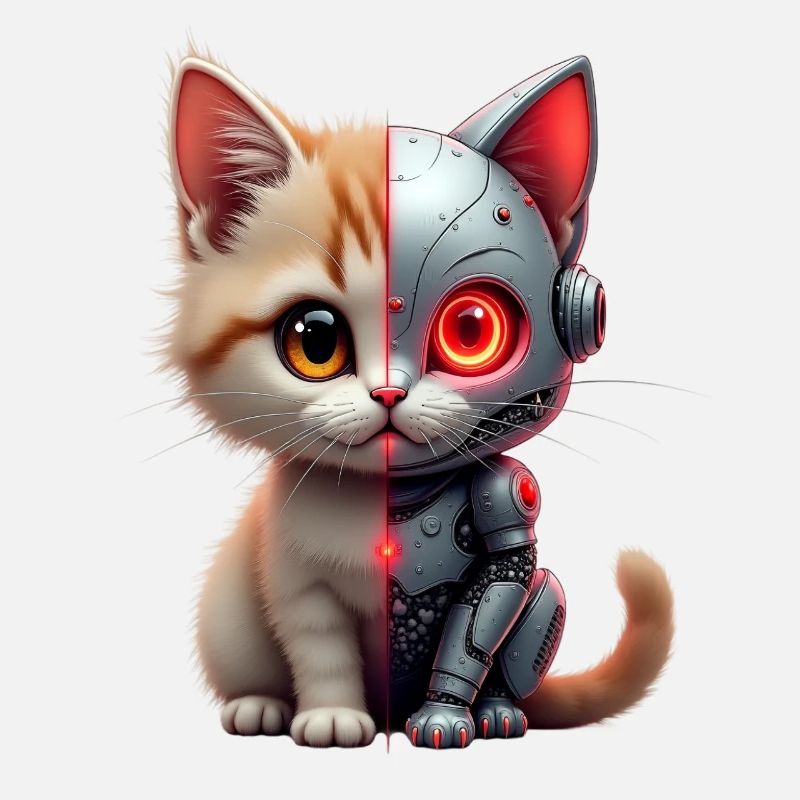 Funny Robot Cat Tech Cats Cyborg Animal Cat