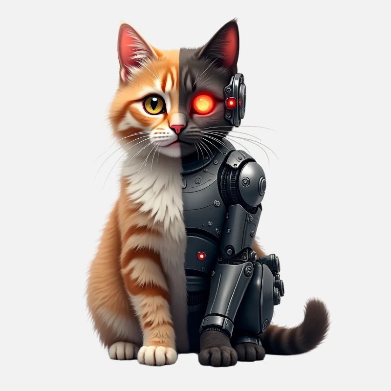 Funny Robot Cat Tech Cats Cyborg Animal Cat