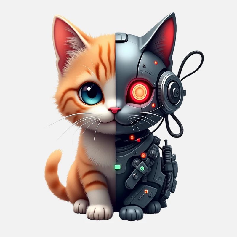 Funny Robot Cat Tech Cats Cyborg Animal Cat