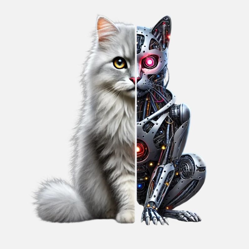 Funny Robot Cat Tech Cats Cyborg Animal Cat