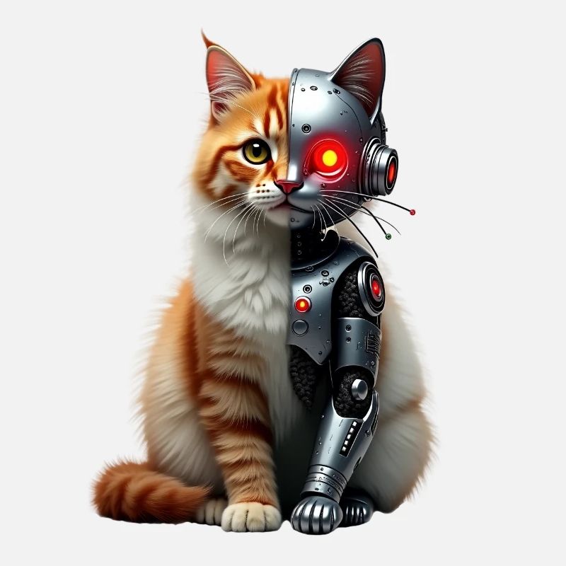 Funny Robot Cat Tech Cats Cyborg Animal Cat