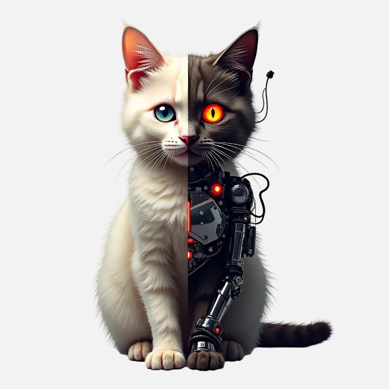 Funny Robot Cat Tech Cats Cyborg Animal Cat