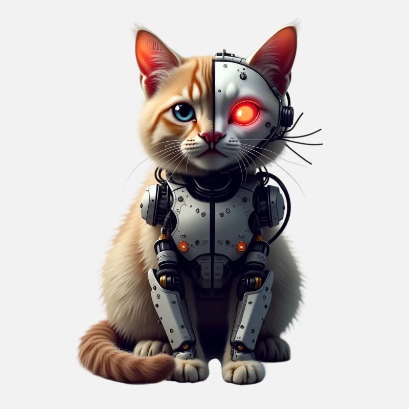 Funny Robot Cat Tech Cats Cyborg Animal Cat