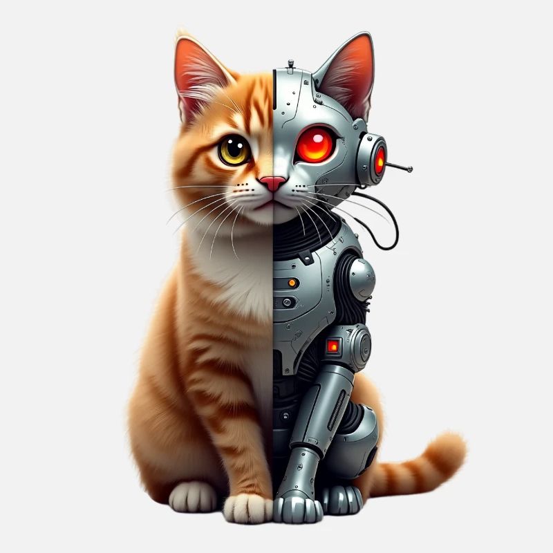 Funny Robot Cat Tech Cats Cyborg Animal Cat