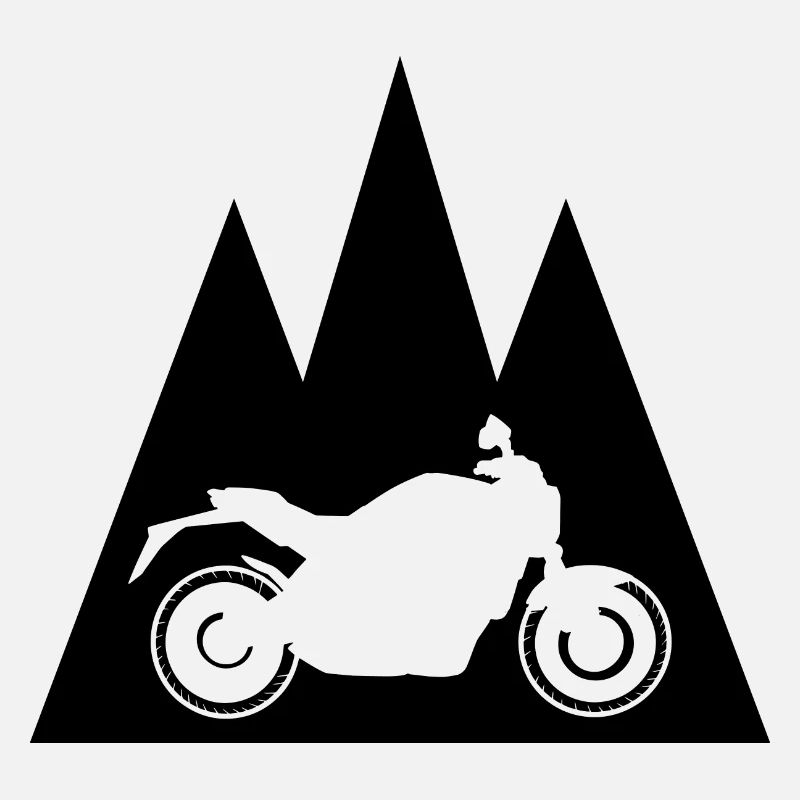 Triangular Mountain and Motorcycle - (MOTORCYCLE)