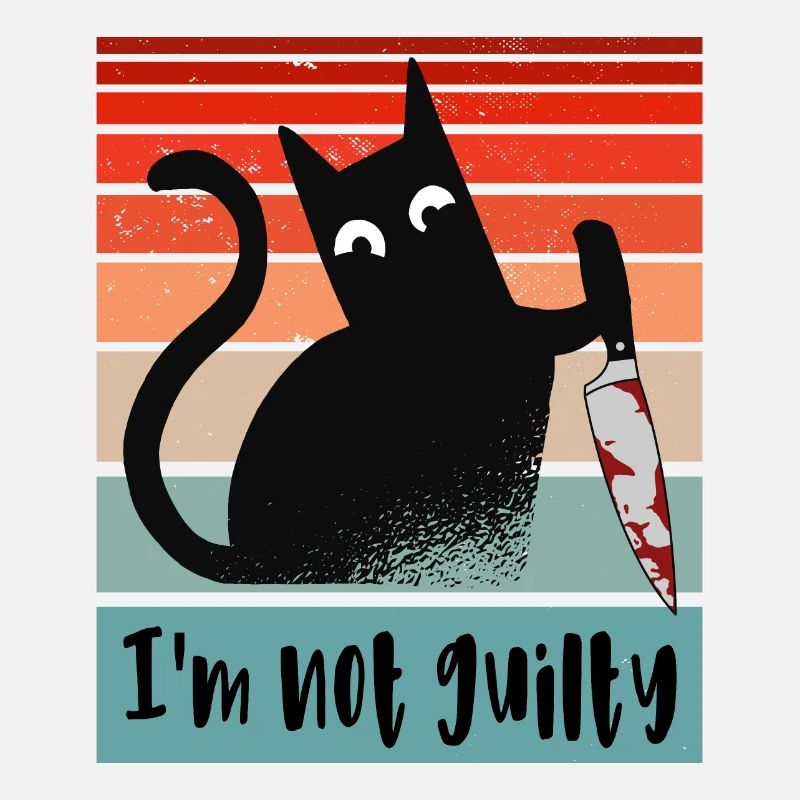 Ich bin unschuldig, Katze mit blutigem Messer