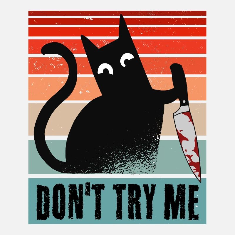 Ne me défie pas, chat avec couteau