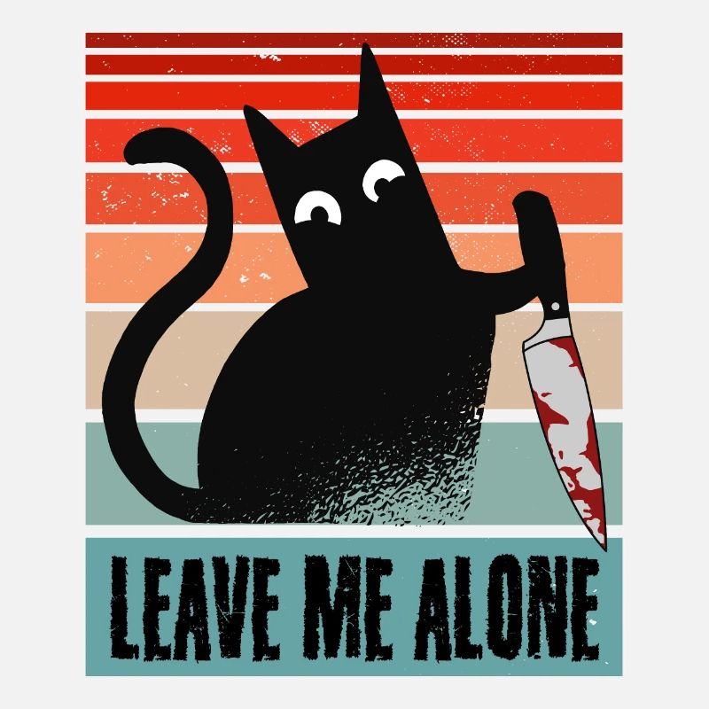 Laisse-moi tranquille, chat avec couteau