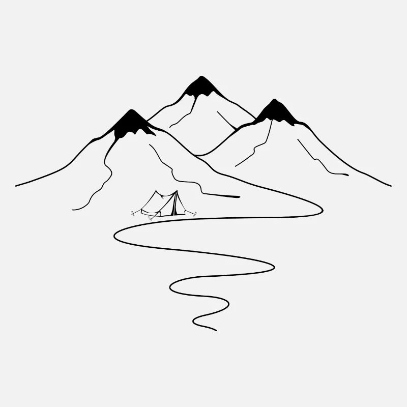 Mountain trail curves and camping - (2)