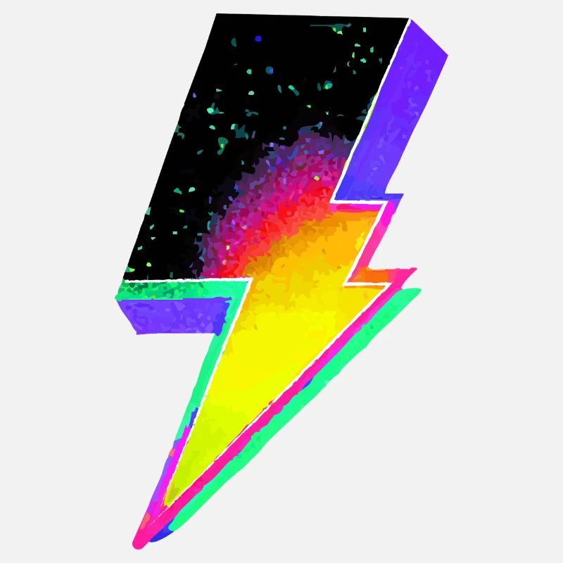 Neon Rainbow Lightning Emblem