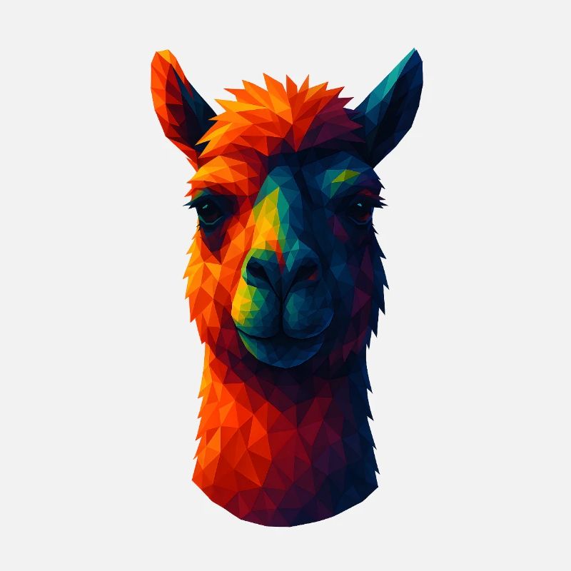 WPAP Style Animals - Alpaca, Llama Portrait