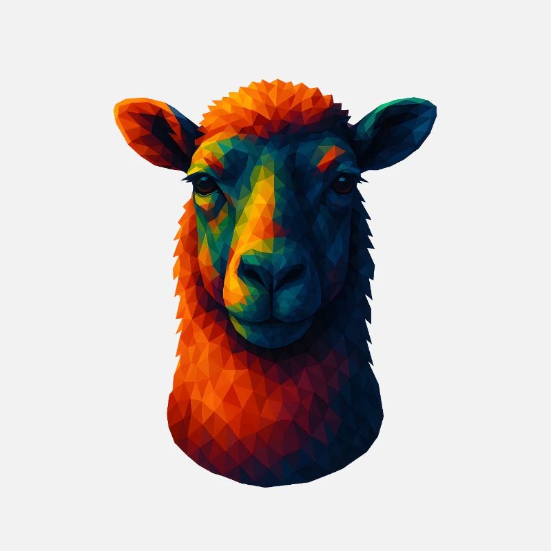 WPAP Style Animals - Sheep Portrait