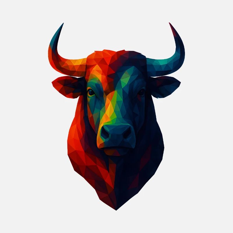 WPAP Polygon Style Animals - Bull Portrait