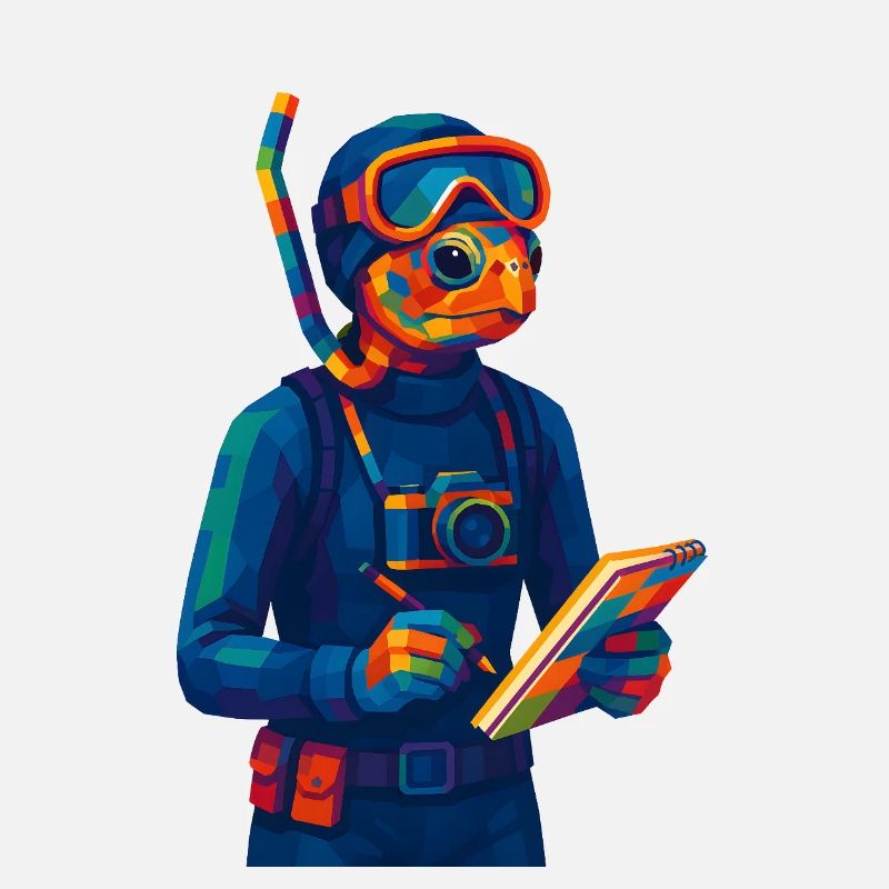 WPAP Polygon Stil Tiere - Meeresbiologin