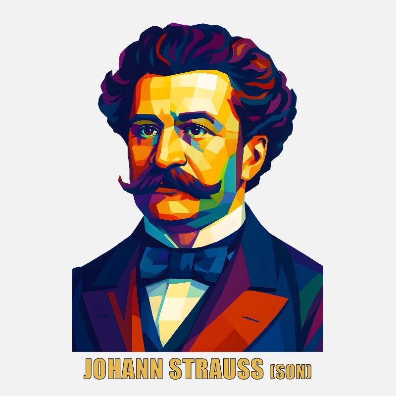 WPAP Polygon Portrait Johann Strauss (Sohn)