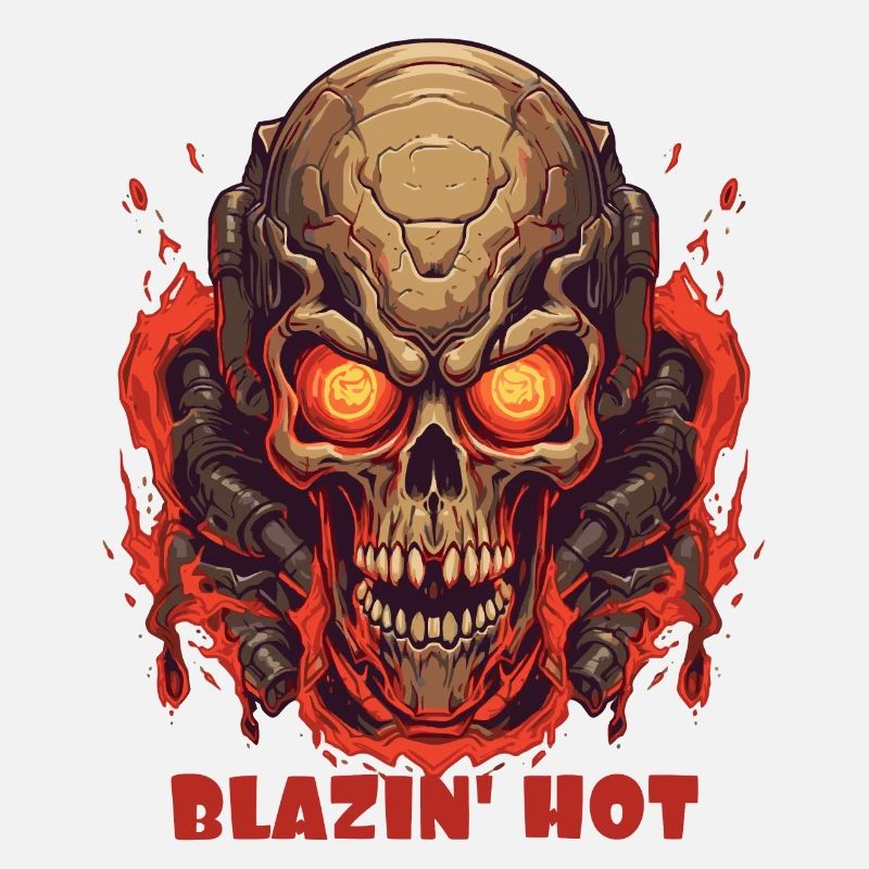 Flaming Hot Fire Skull Skull