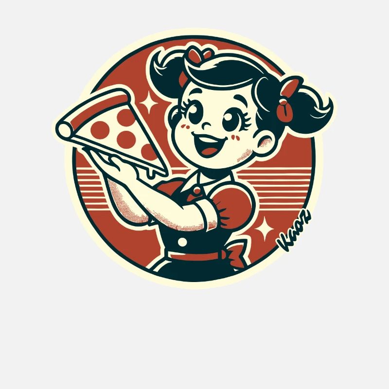Kleines Mädchen mit Pizza