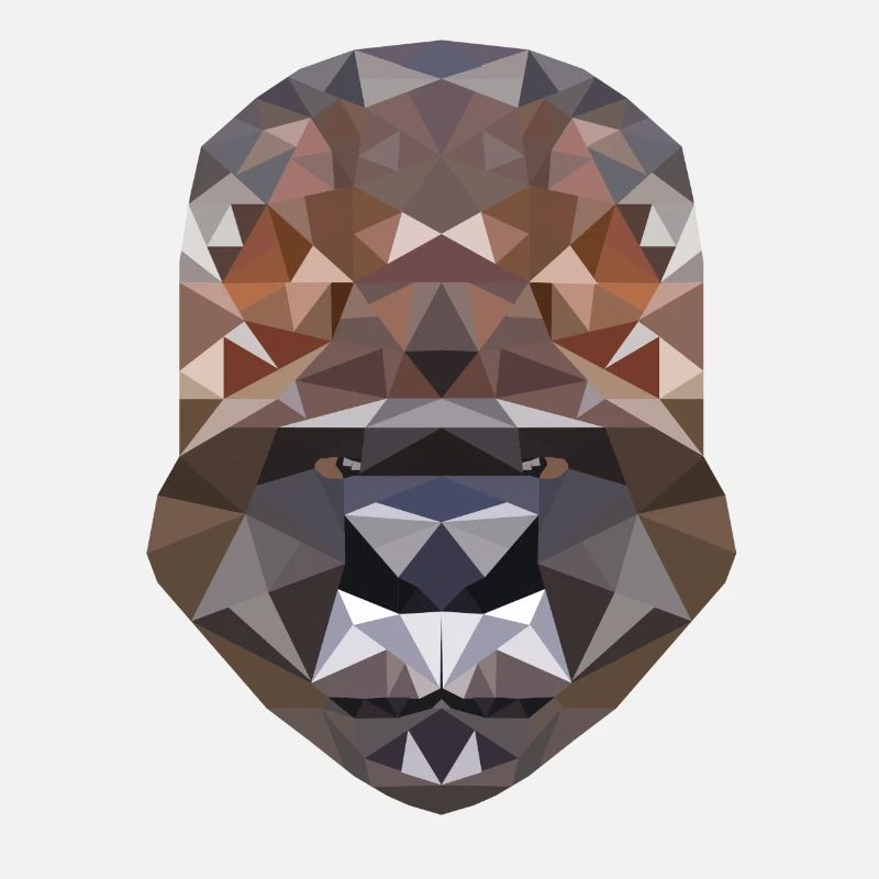 Polygon Design mit einem Gorilla - Polygonal, Poly