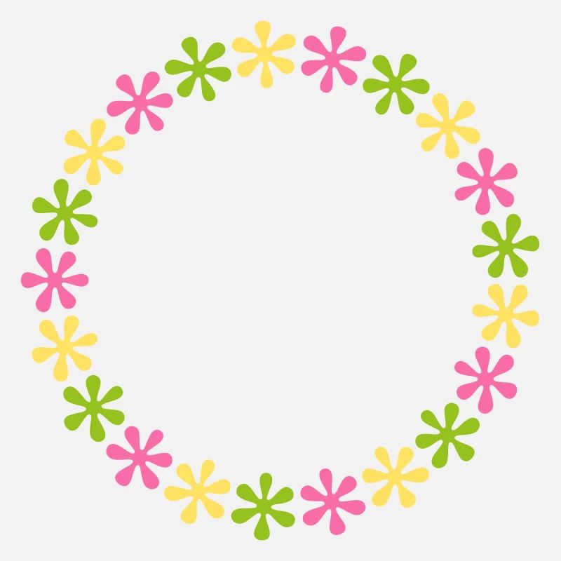Pattern Frame Circle Flowers