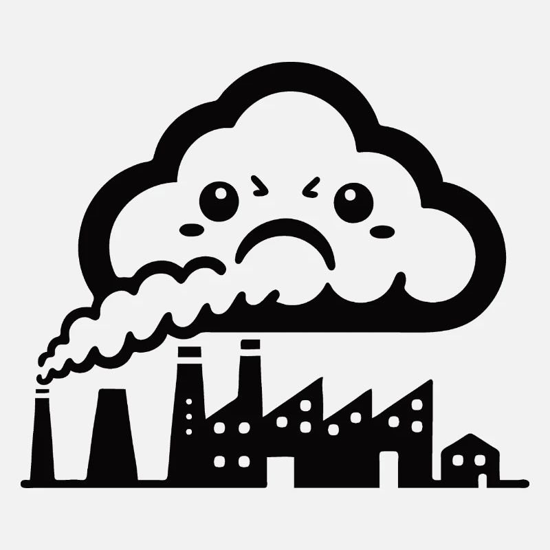 Dioxyde de carbone CO₂ - Drôle de nuage de fumée Conception de bande dessinée