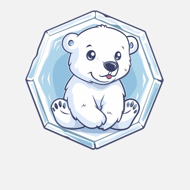Petit ours polaire dans la glace