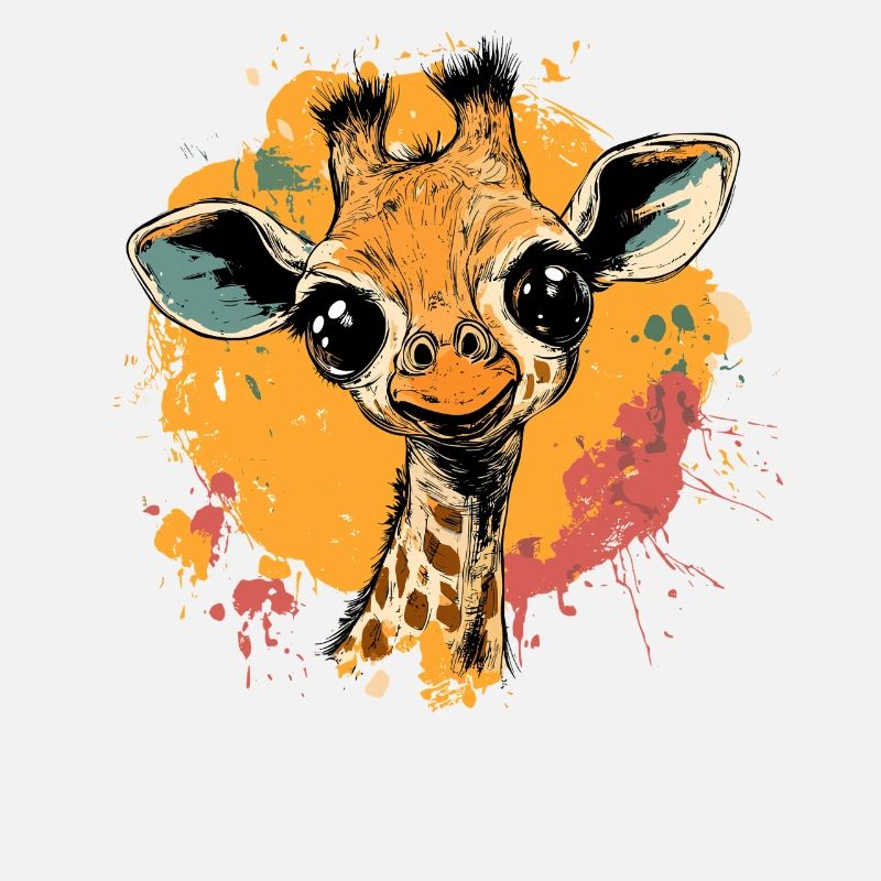 Giraffe im Farbklecks