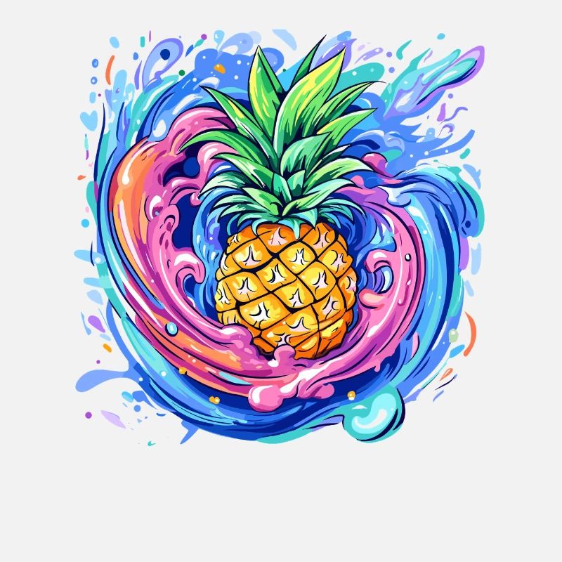 Ananas avec éclaboussure de peinture