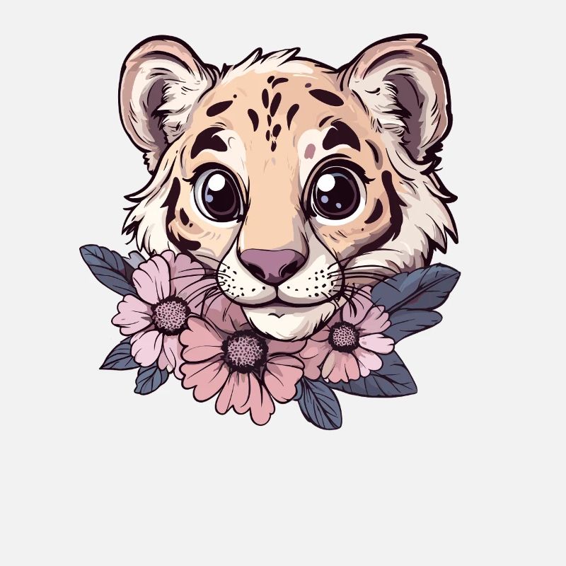Tiger with flower view