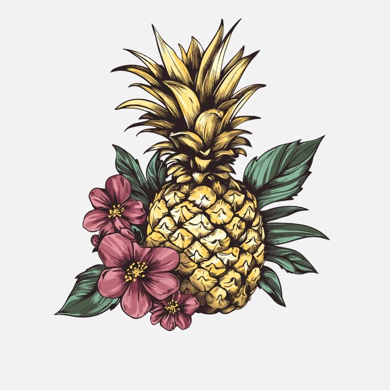 Ananas mit Blüten