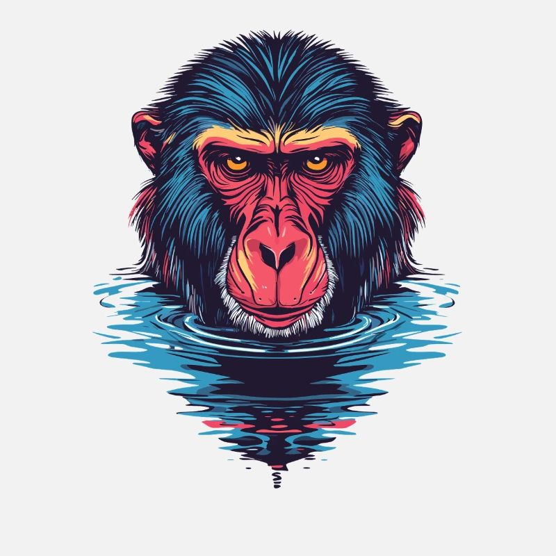 Mandrill Affe im Wasser