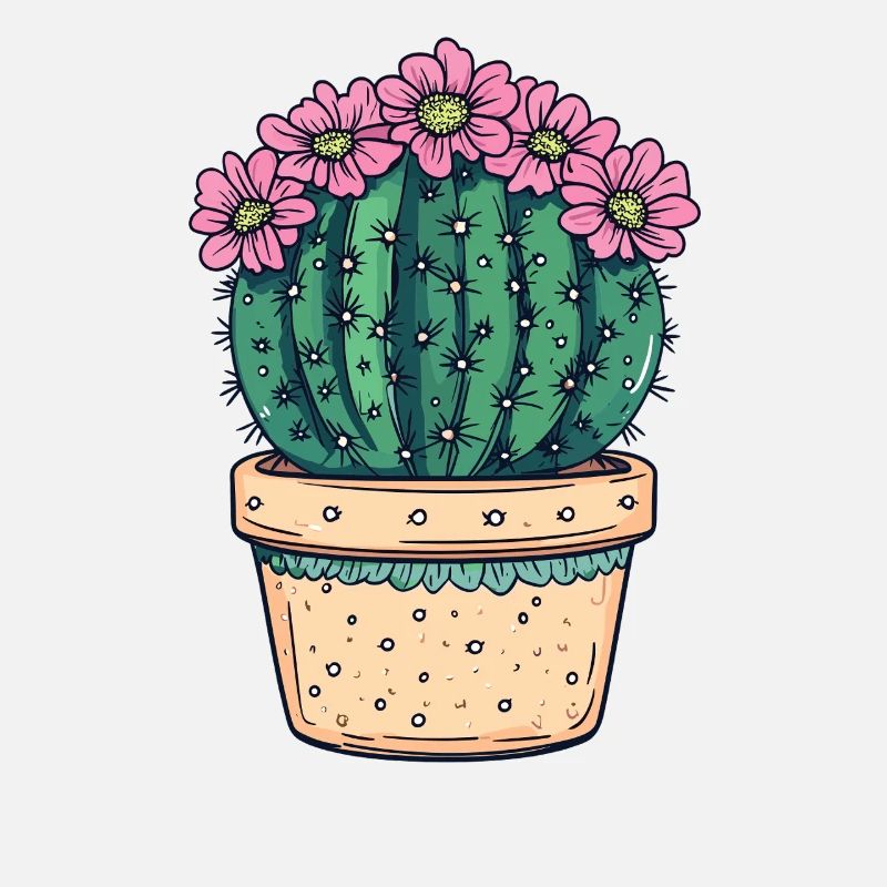 Cactus en pot fleuri