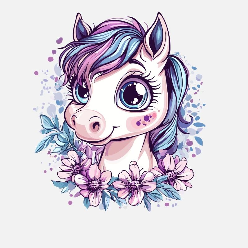 Pony mit Blumenpracht