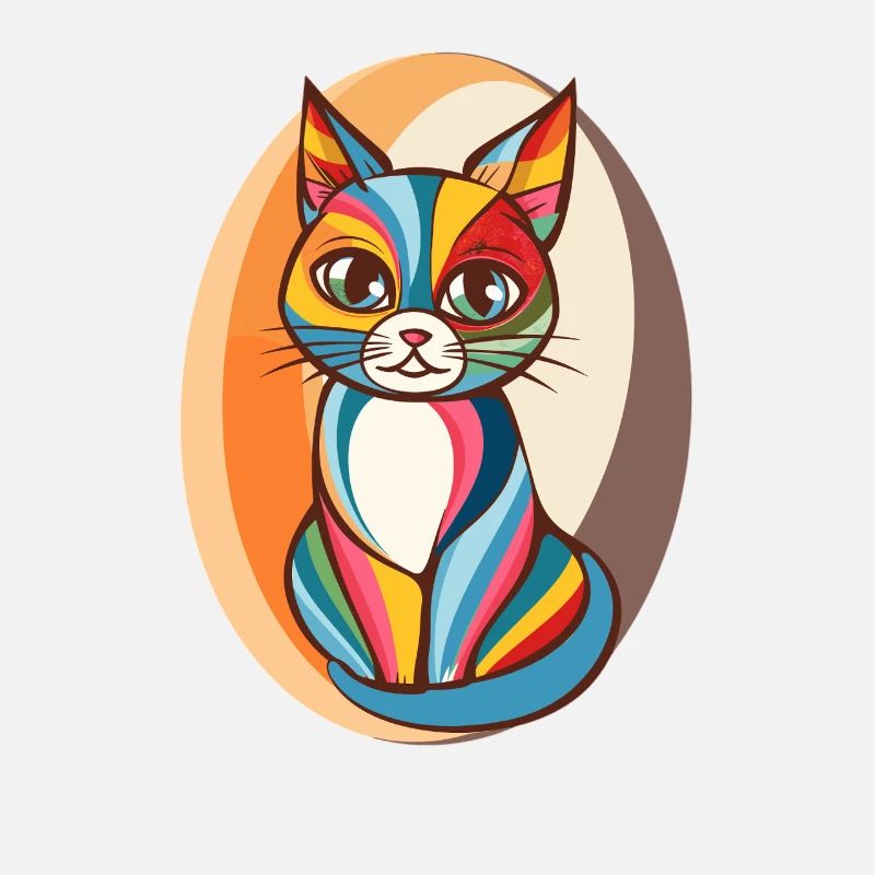 Chat Pop Art coloré
