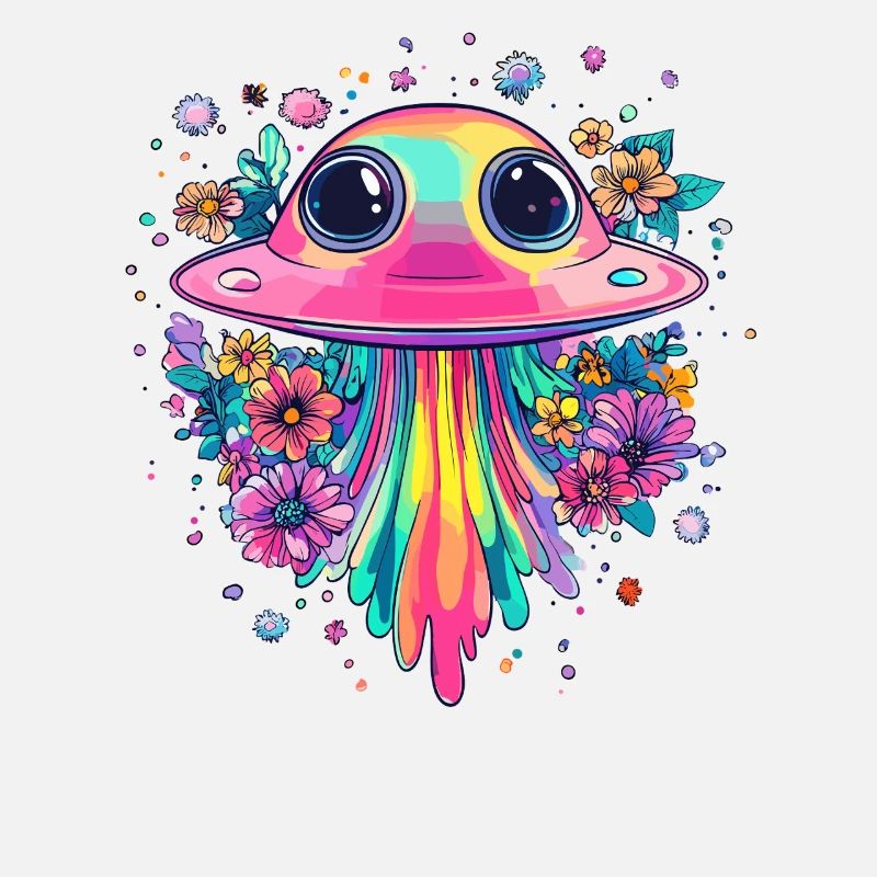 UFO mit Blumenregen