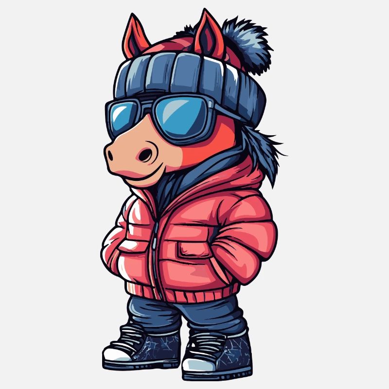 Pferd Winter Comic