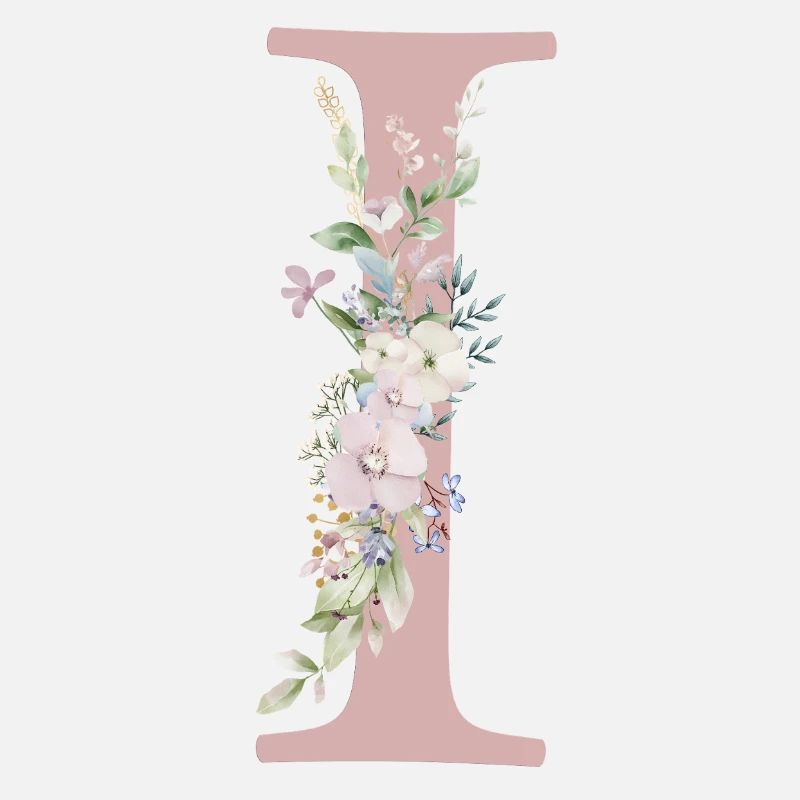 I Monogram, Floral, Personalizable