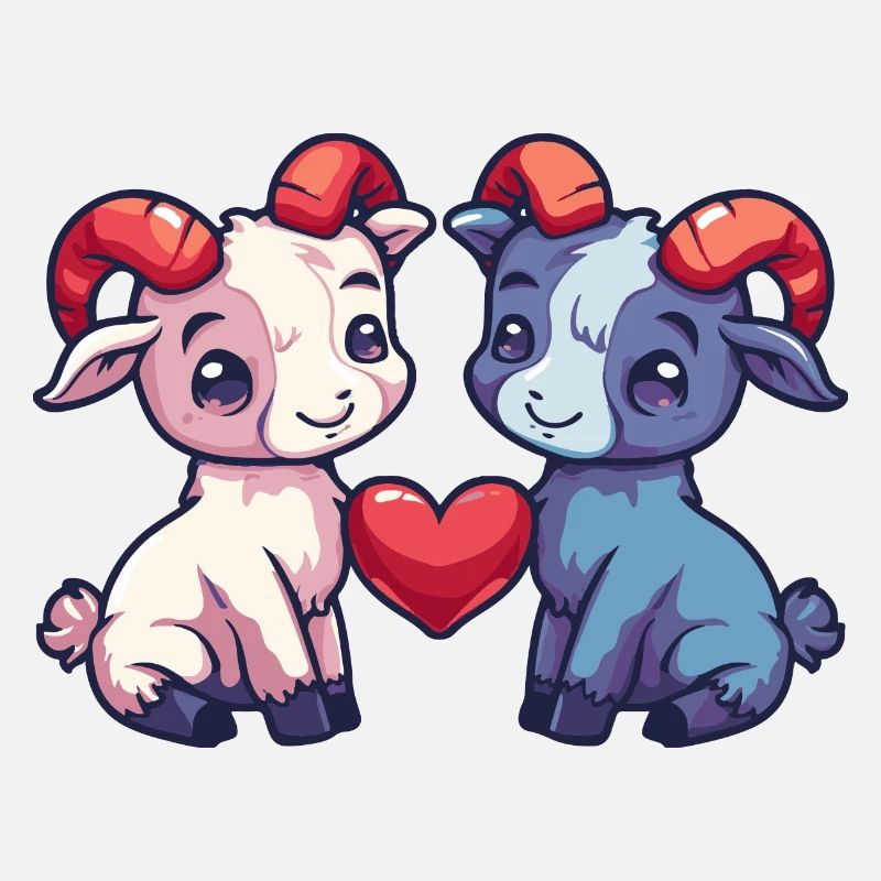 Bergziege Comic Paar Liebe