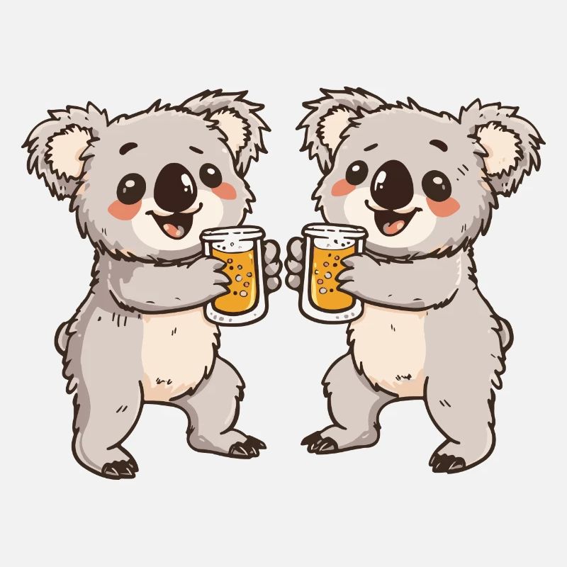 Koala Comic Bier Lustig Saufen