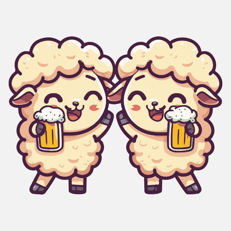 Schaf Comic Bier Lustig Saufen