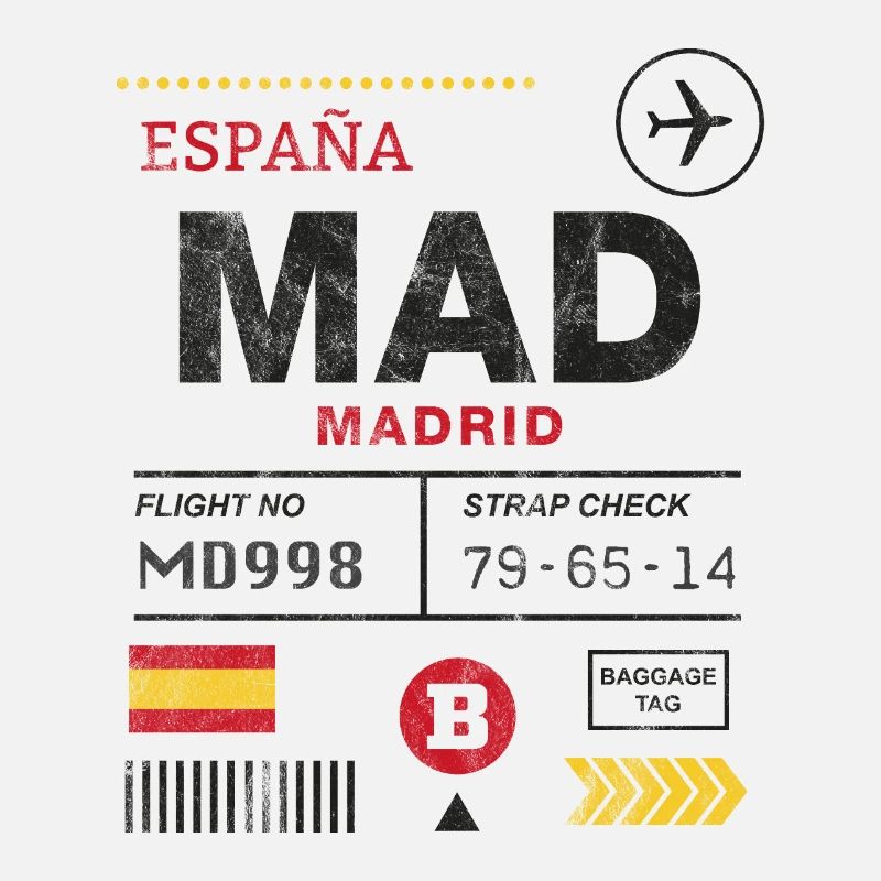 Étiquette d’aéroport de Madrid