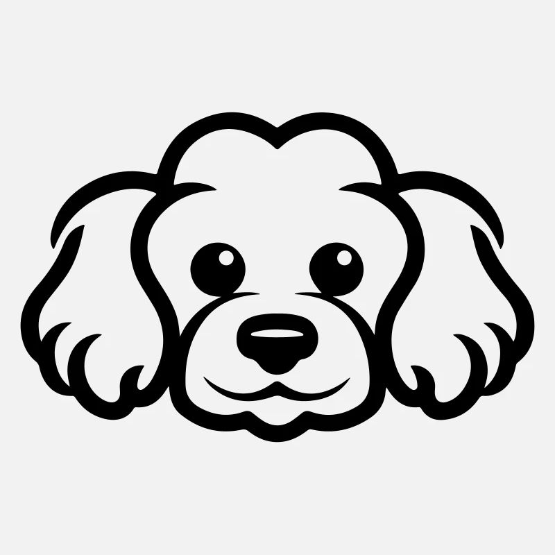 Tête de chien caniche