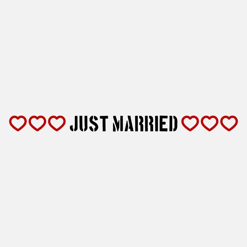 Coeurs de mariage juste mariés