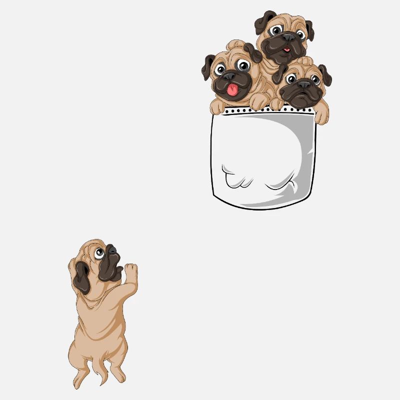 Cute Pugs Pocket Tee