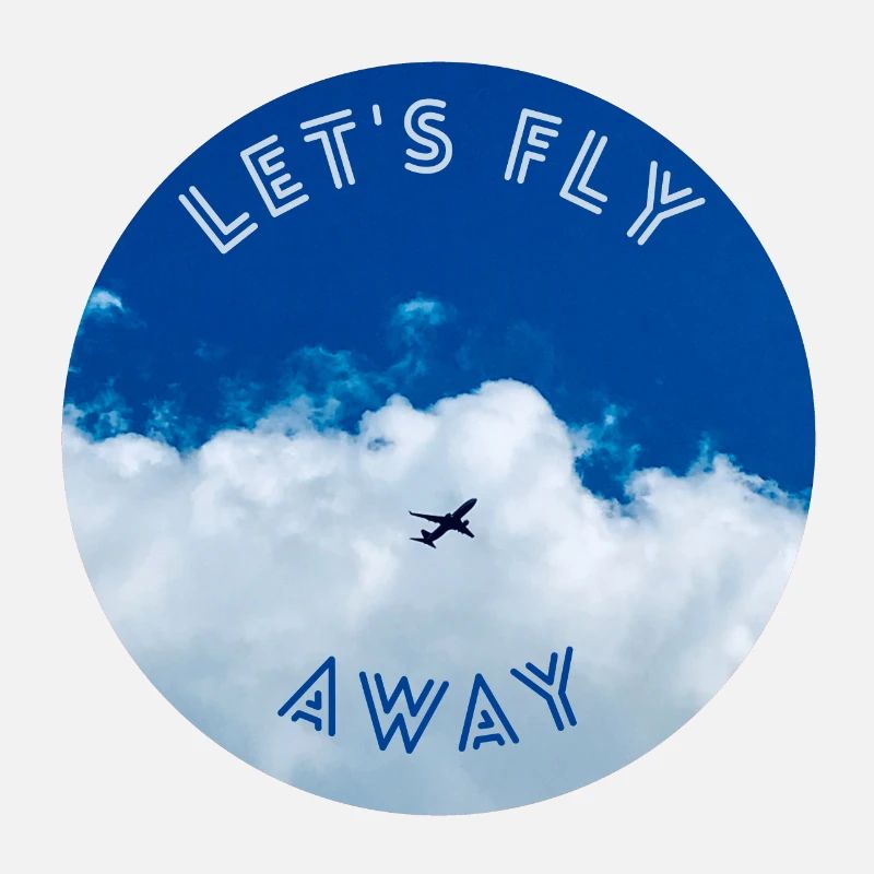 Lasst uns wegfliegen, das Thema mit dem Flugzeug am Himmel. Luftfahrt