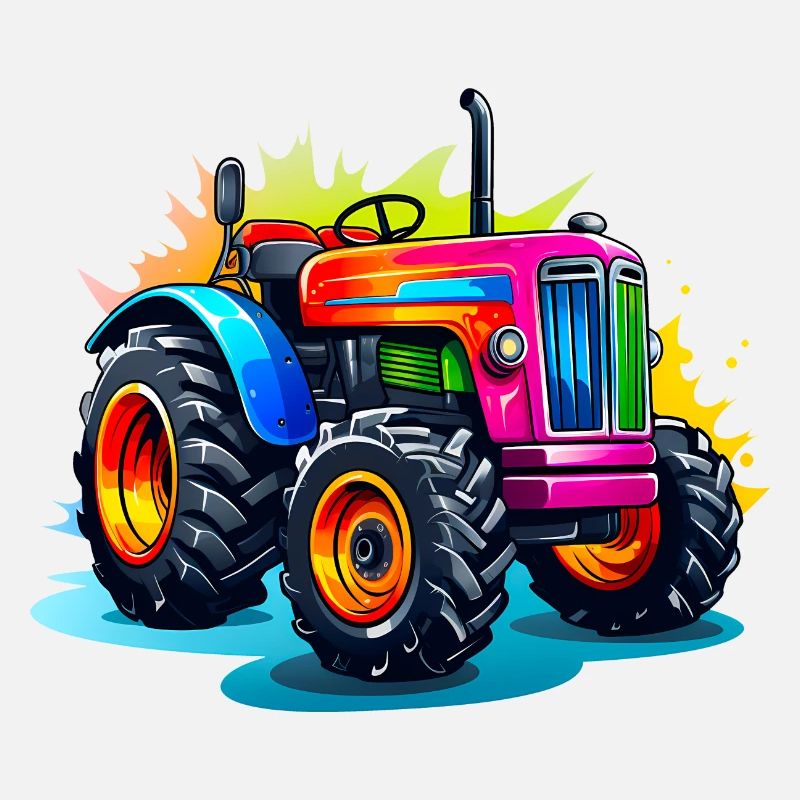 Traktor in bunten Farben
