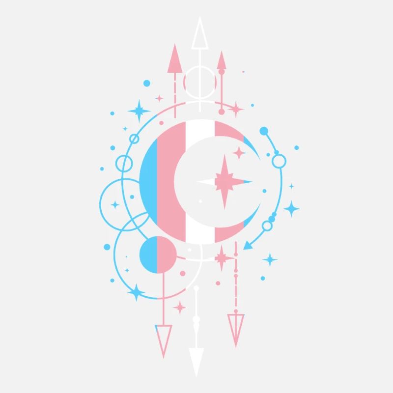 Transgender Moon and Stars Celestial Design