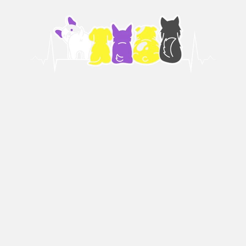 Nonbinary Pride Süße Katze Herzschlag LGBTQ+