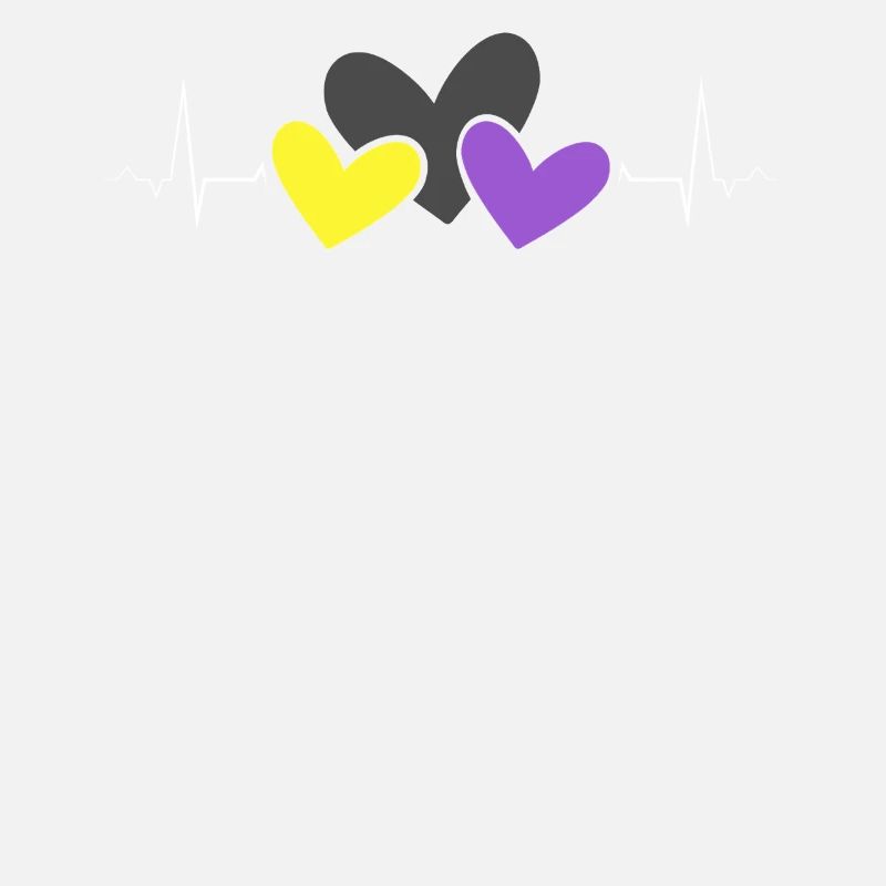 Nonbinary Pride Bunte Herzen Herzschlag LGBTQ+