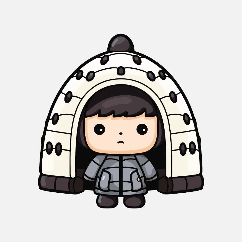 Eskimo Igloo Bande dessinée d’hiver Pôle Nord Pôle Sud